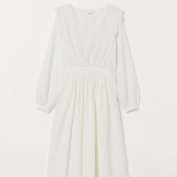 H&M Embroidered Cotton Prairie Dress NWT - Picture 2 of 6